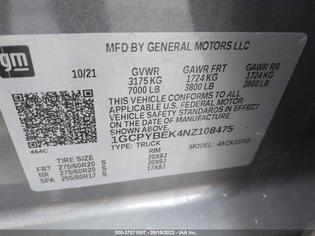 Chevrolet Silverado 1500 Ltd Custom 2022 1GCPYBEK4NZ108475 Image 9