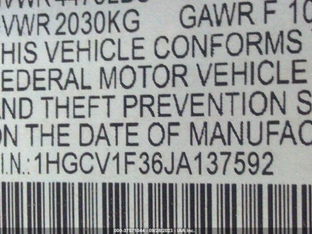 1HGCV1F36JA137592 Honda Accord Sedan Sport 1.5t