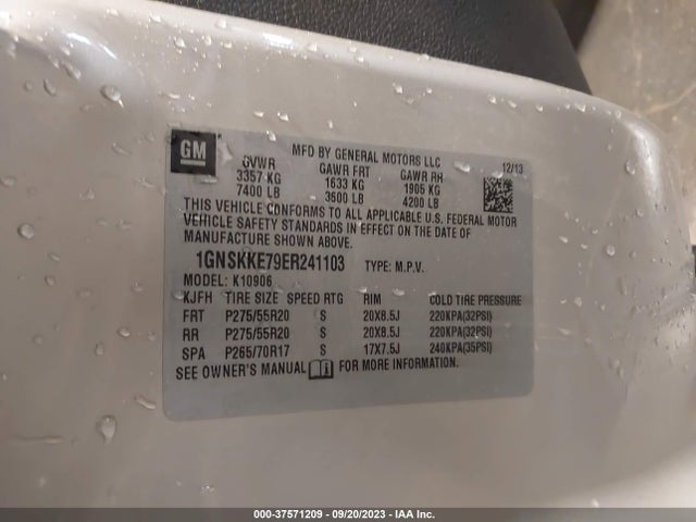 Chevrolet Suburban Ltz 2014 1GNSKKE79ER241103 Image 9