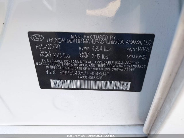 Hyundai SONATA SEL 2020 5NPEL4JA3LH043041 Image 9