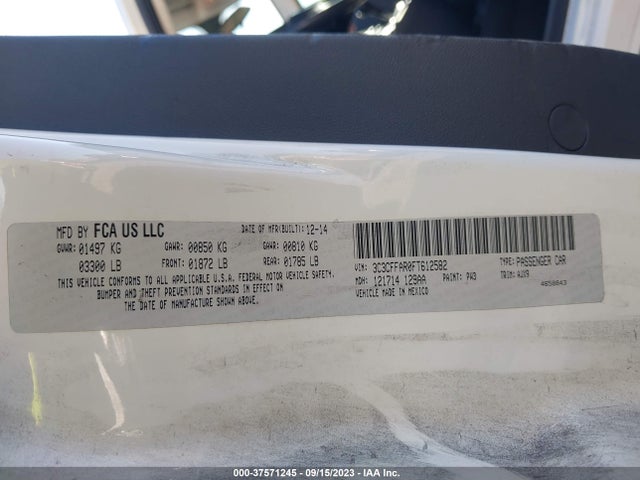 2015 FIAT 500 3C3CFFAR0FT612582 Photo 8