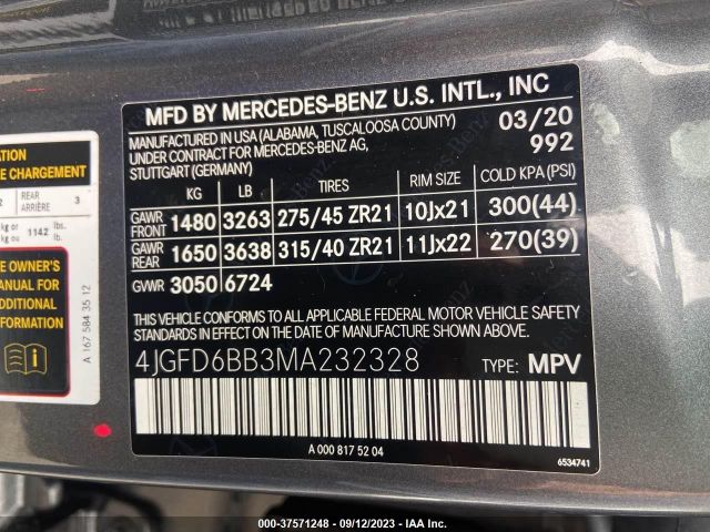4JGFD6BB3MA232328 Mercedes-Benz Gle Amg Gle 53