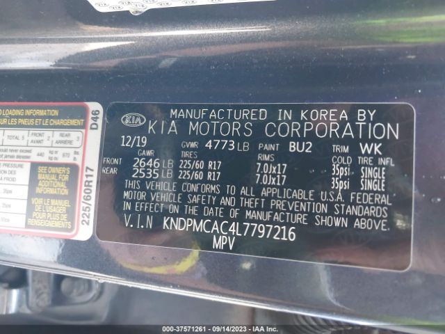 KNDPMCAC4L7797216 KIA Sportage Lx