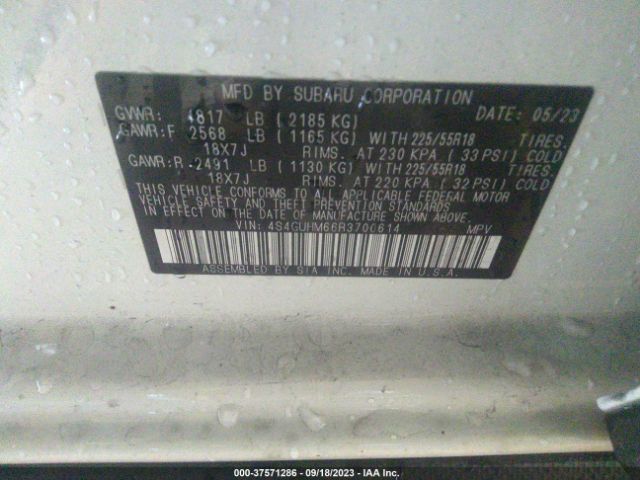 4S4GUHM66R3700614 Subaru Crosstrek Limited