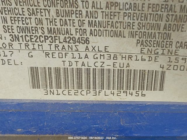 3N1CE2CP3FL429456 Nissan Versa Note S Plus
