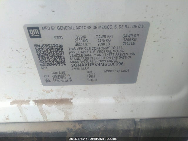 Chevrolet Equinox Awd Lt 2021 3GNAXUEV4MS180696 Image 9
