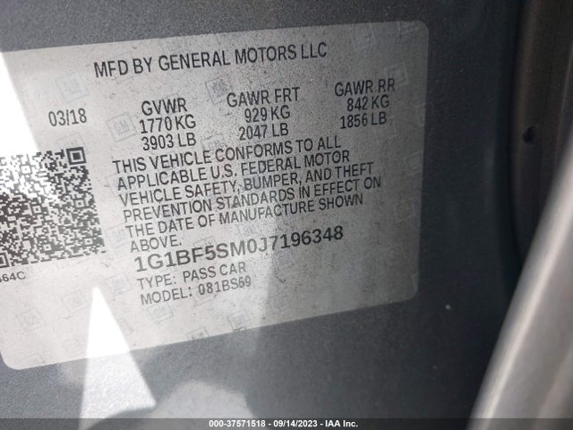 Chevrolet Cruze Premier 2018 1G1BF5SM0J7196348 Image 9