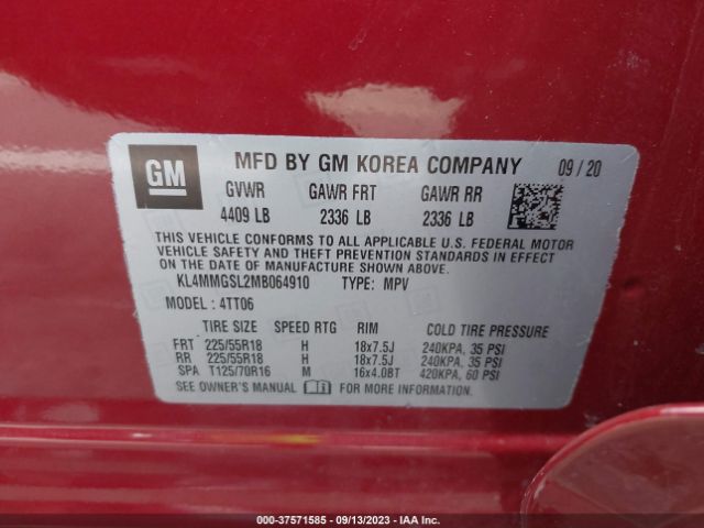 KL4MMGSL2MB064910 Buick Encore Gx Essence