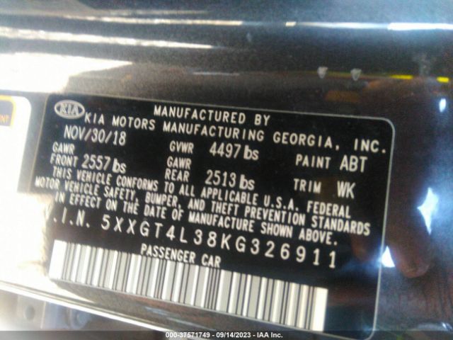 5XXGT4L38KG326911 KIA Optima Lx