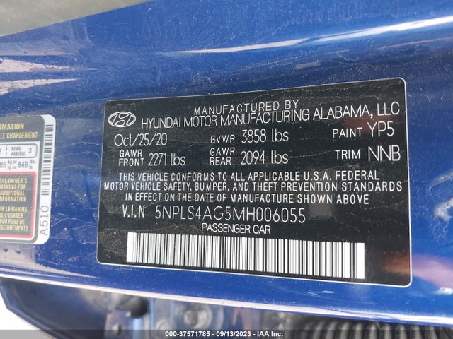 Hyundai ELANTRA SEL 2021 5NPLS4AG5MH006055 Image 9
