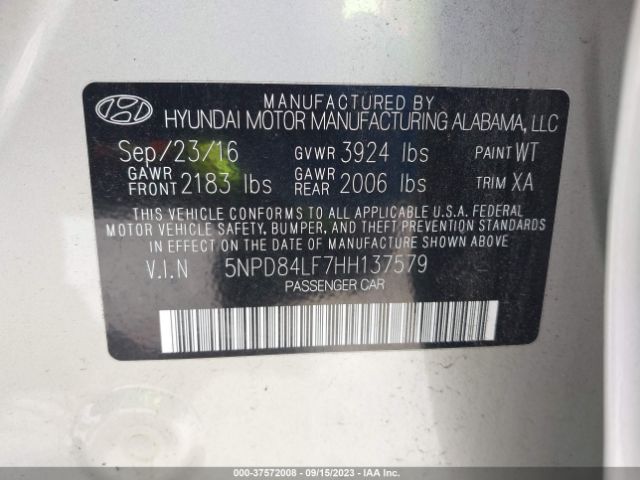 Hyundai Elantra Value Edition 2017 5NPD84LF7HH137579 Image 9