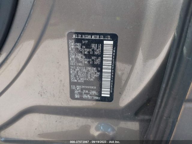 JN8AE2KP0H9169636 Nissan Quest Sv