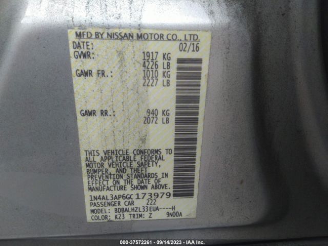 1N4AL3AP6GC173979 Nissan Altima 2.5 Sr