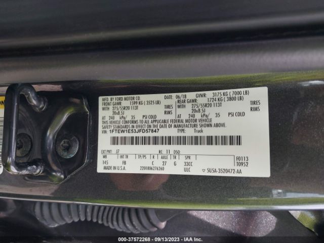 1FTEW1E53JFD57847 Ford F-150 Xl/xlt/lariat