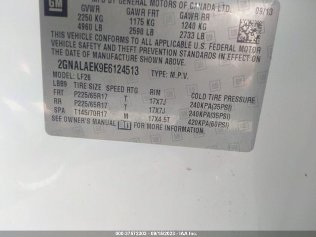 Chevrolet EQUINOX LS 2014 2GNALAEK9E6124513 Image 9
