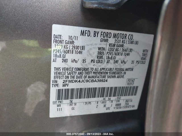 2012 FORD EDGE 2FMDK4JC9CBA39924 Photo 8