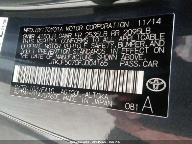 JTKJF5C70FJ004165 Scion TC