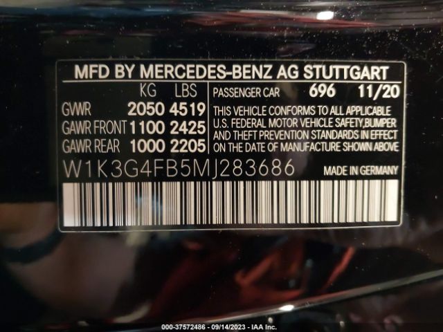 W1K3G4FB5MJ283686 Mercedes-Benz A-class A 220