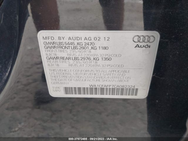 2012 AUDI Q5 WA1CFAFP7CA082324 Photo 8