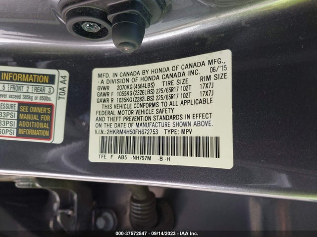 Honda CR-V EX 2015 2HKRM4H50FH672753 Image 15