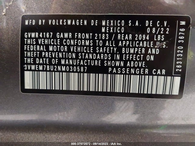 Volkswagen JETTA SE 2022 3VWEM7BU2NM030587 Image 9