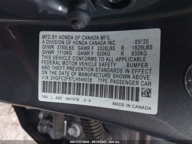2HGFC2F87LH548038 Honda Civic Sedan Sport