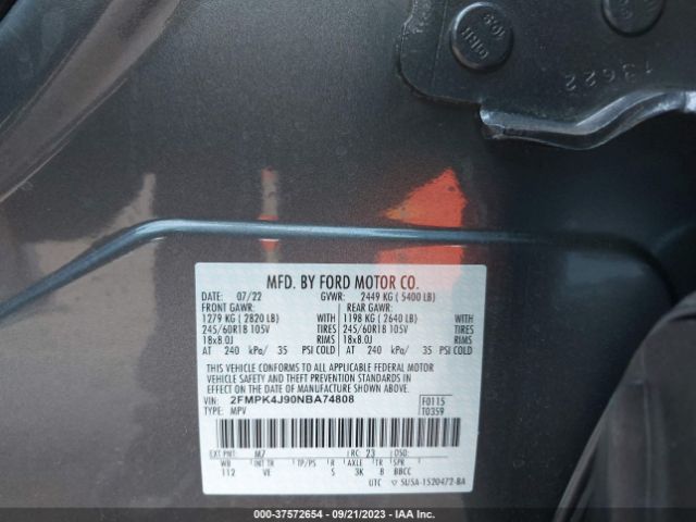2FMPK4J90NBA74808 Ford Edge Sel/st-line