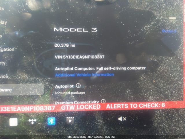 5YJ3E1EA9NF108387 Tesla MODEL 3