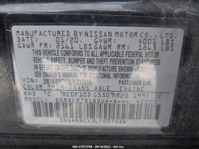 Nissan SENTRA SV 2020 3N1AB8CV3LY207516 Image 9