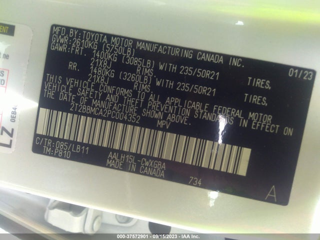 Lexus Rx Rx 350h 2023 2T2BBMCA2PC004352 Image 9