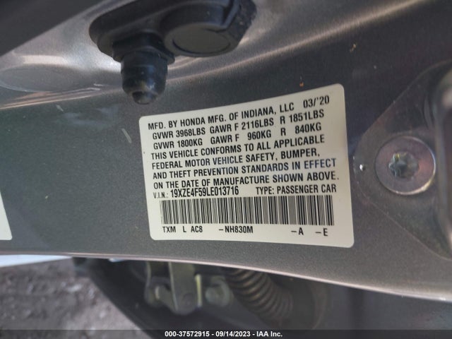 Honda INSIGHT EX 2020 19XZE4F59LE013716 Image 9