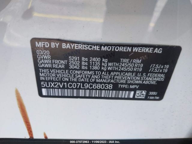 5UX2V1C07L9C68038 BMW X4 Xdrive30i