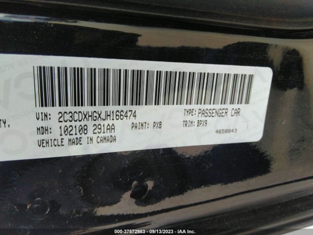2C3CDXHGXJH166474 Dodge Charger Sxt Plus Rwd