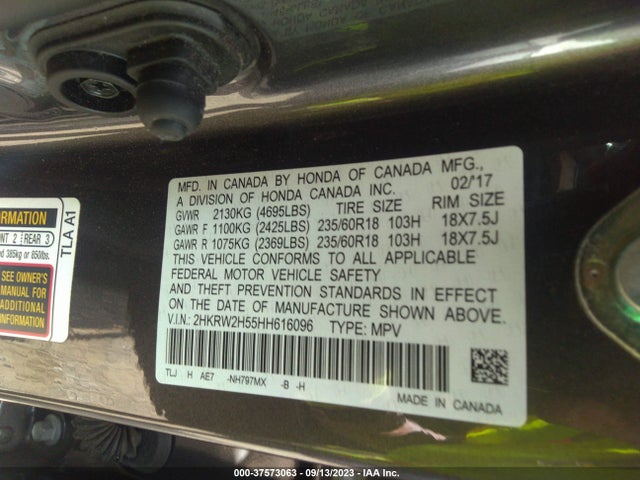 Honda CR-V EX 2017 2HKRW2H55HH616096 Image 9