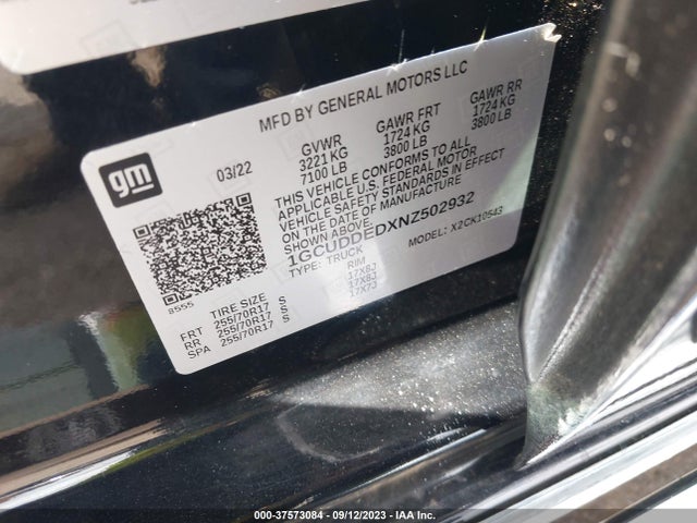 Chevrolet Silverado 1500 Lt 2022 1GCUDDEDXNZ502932 Image 9