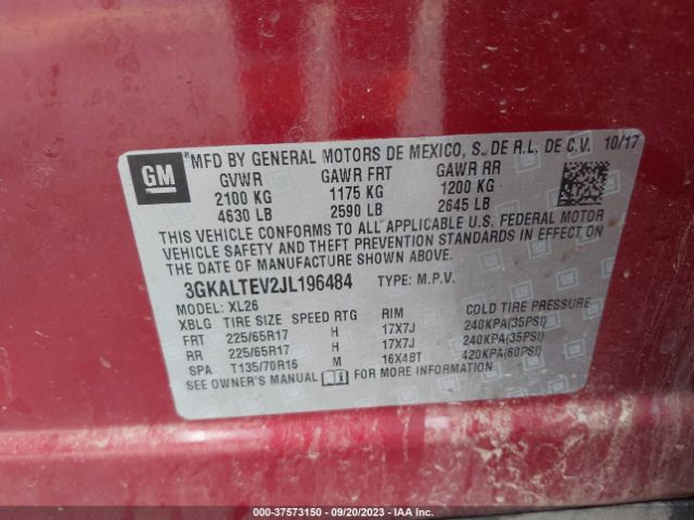 3GKALTEV2JL196484 GMC Terrain Sle