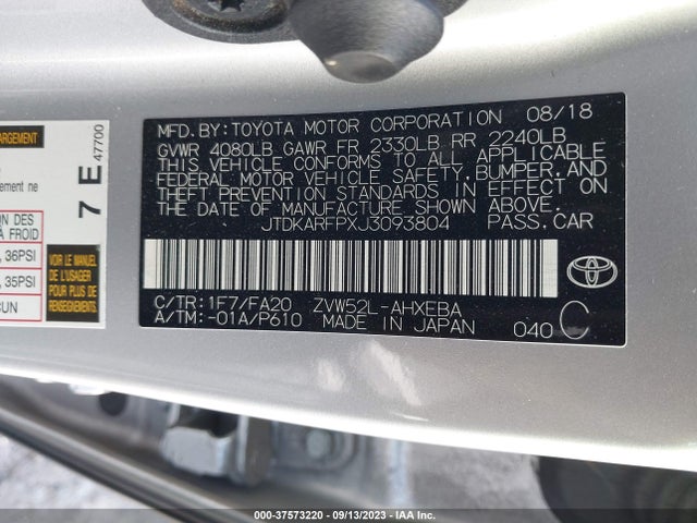 Toyota Prius Prime Plus/premium/advanced 2018 JTDKARFPXJ3093804 Image 9