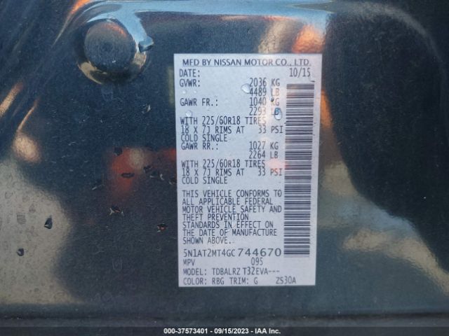 5N1AT2MT4GC744670 Nissan Rogue Sl