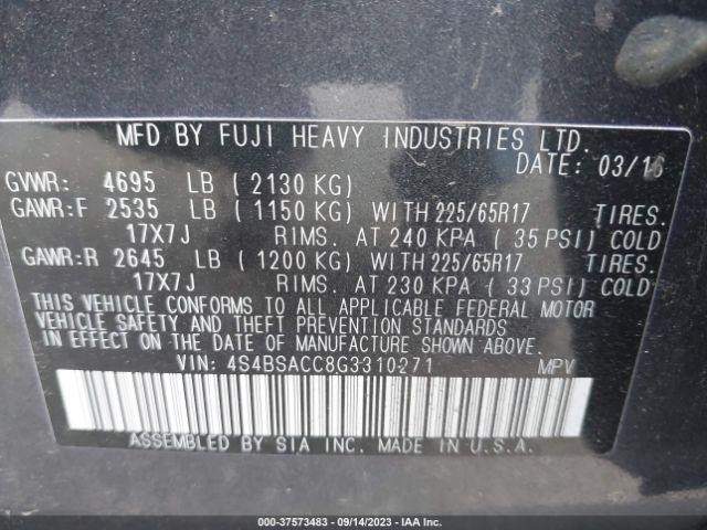 4S4BSACC8G3310271 Subaru Outback 2.5i Premium