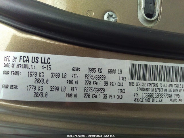 1C6RR6LG2FS677340 RAM 1500 Big Horn