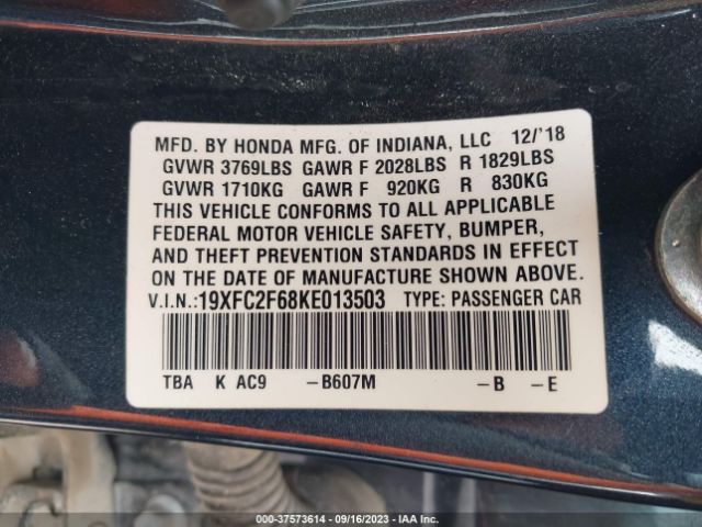 19XFC2F68KE013503 Honda Civic Sedan Lx