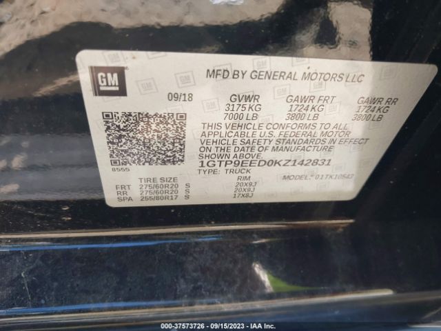 1GTP9EED0KZ142831 GMC Sierra 1500 At4