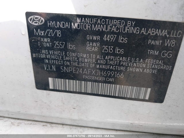 Hyundai SONATA SE 2018 5NPE24AFXJH699166 Image 16