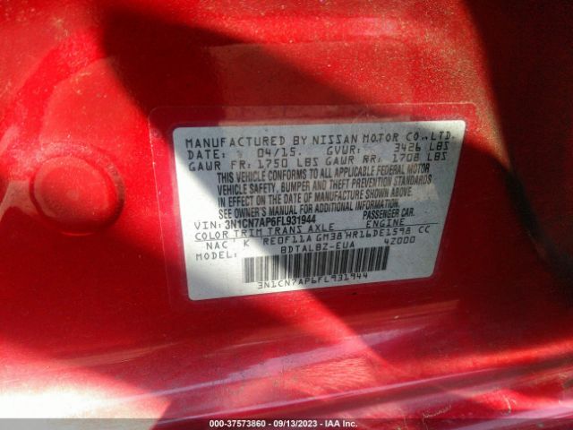 3N1CN7AP6FL931944 Nissan VERSA SV