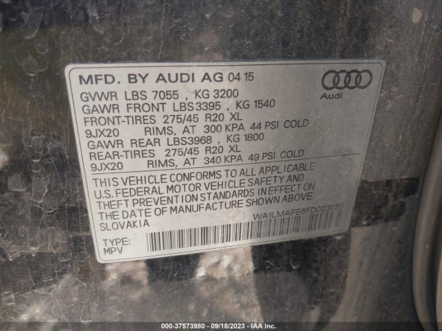 WA1LMAFE6FD023059 Audi Q7 3.0l Tdi Premium Plus