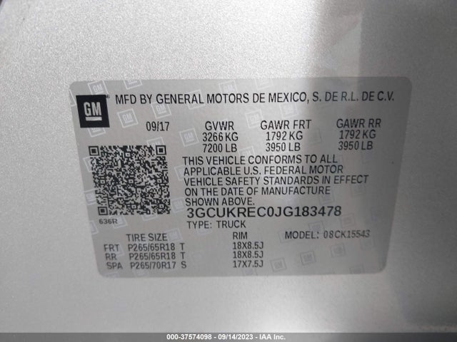 Chevrolet Silverado 1500 2lt 2018 3GCUKREC0JG183478 Image 9