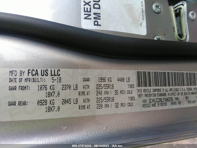 2018 JEEP COMPASS 3C4NJCCB9JT406378 Photo 8