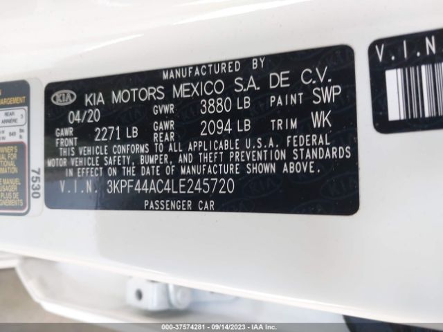3KPF44AC4LE245720 KIA FORTE GT