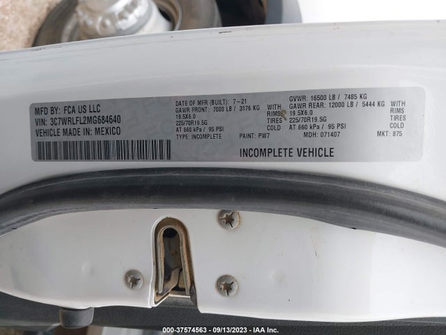 2021 Ram 4500, VIN: 3C7WRLFL2MG684640