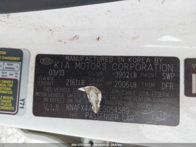 KNAFX4A8XE5054589 KIA FORTE EX